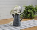 GRANITE ENAMELWARE PITCHER WITH LID GRAY