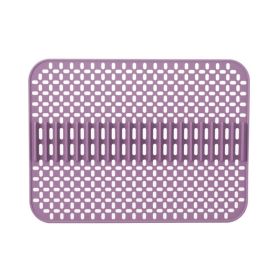 1pc Kitchen Silicone Drain Mat; Kitchen Sink Protection Anti-Scratch Mat; Non-Slip Card Bowl Card Position Mat; 16.93*12.6inch (Quantity: 1PC, Color: purple)