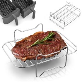 airAir Fryer Accessories-Air Fryer Rack 2Pack, Multi-purpose Double Layer Rack with Skewer (Set: 6Pcs Set1)