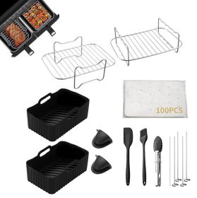airAir Fryer Accessories-Air Fryer Rack 2Pack, Multi-purpose Double Layer Rack with Skewer (Set: 14Pcs Set 2)